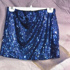 Blue Sequinned Mini skirt SZ L/P